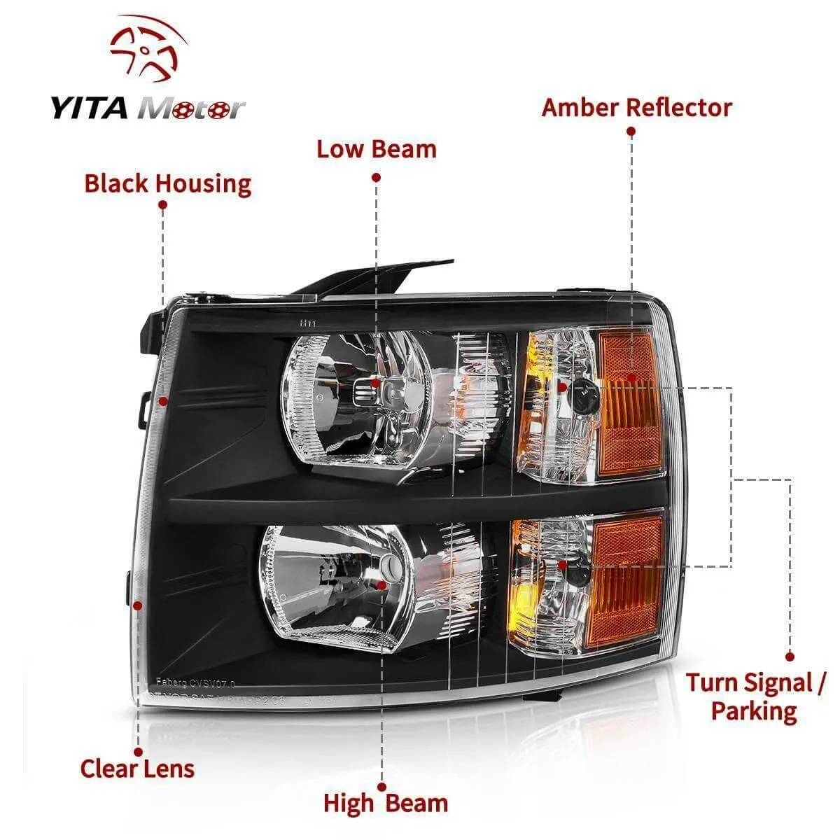 YITAMOTOR® 2007-2014 Chevy Silverado Headlights   Tail Lights Replacement